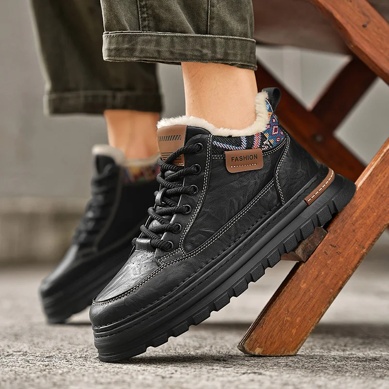 

Fashion Men's Boots High Top Casual Sports Shoes for Men Designer Anti-Slip Ankle Boots Outdoor Thick Sole Men Working Boots New