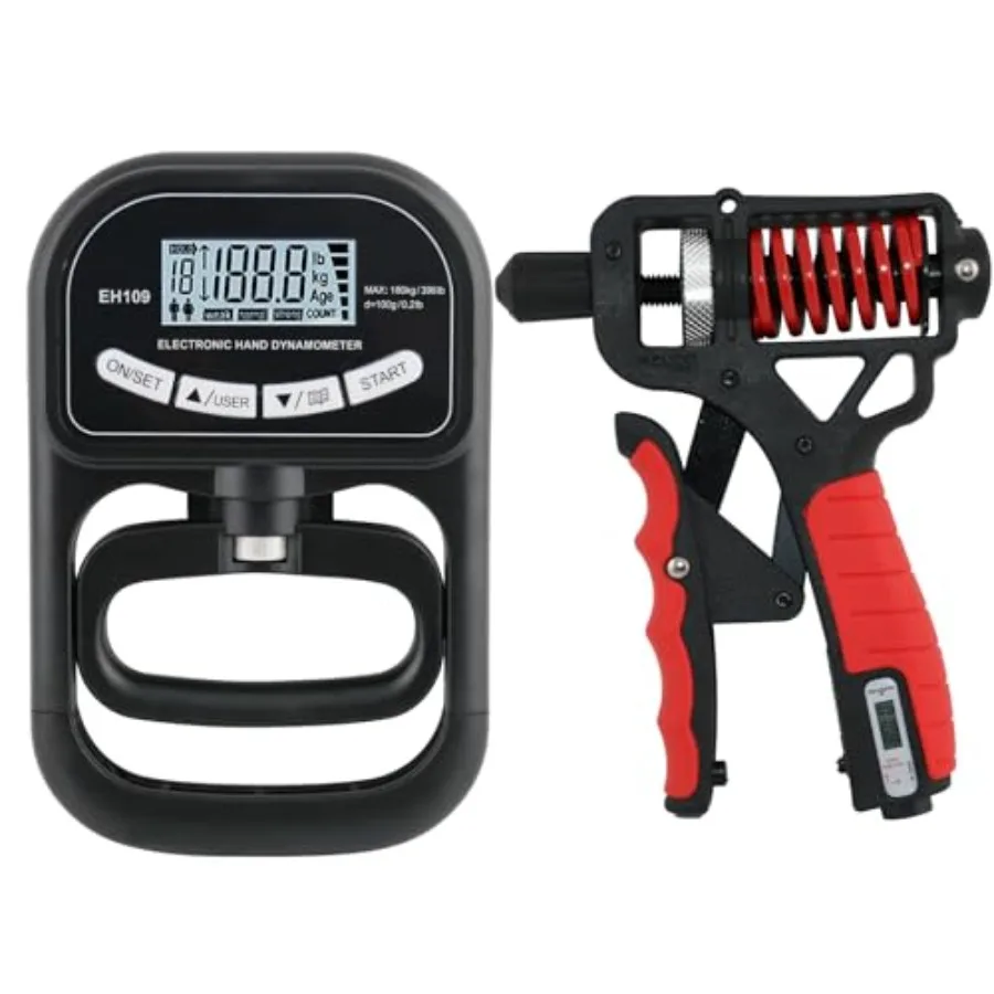 

Электронный динамометр Captain Grip: Тренажер для измерения силы хвата, регулируемое сопротивление до 180 кг (400 фунтов)