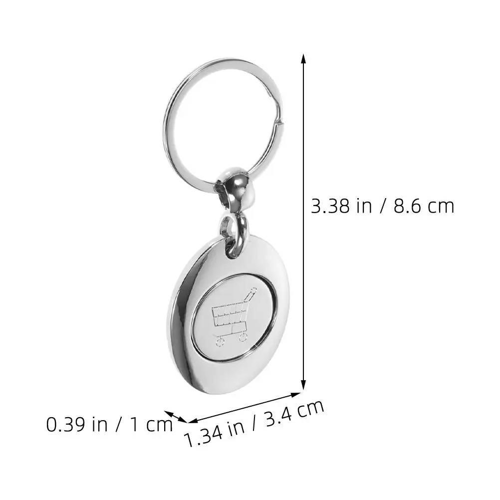 3 pcs Zinc alloy Key token keychain keyring Trolley Token Keychain Key Fob Metal Key