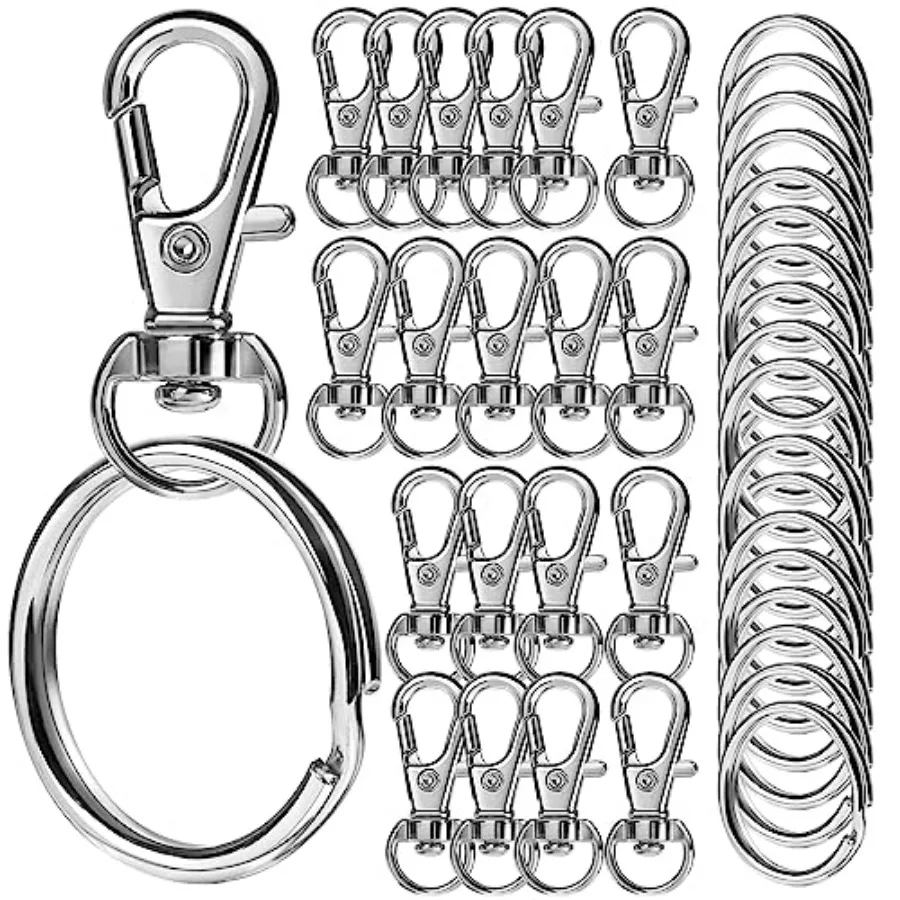 

Keychains, PCS Key Rings and Keychain Clip, Key Chain Ring and Key Chain Hooks, Keychain Making Kit, for DIY Crafts, Jewelry