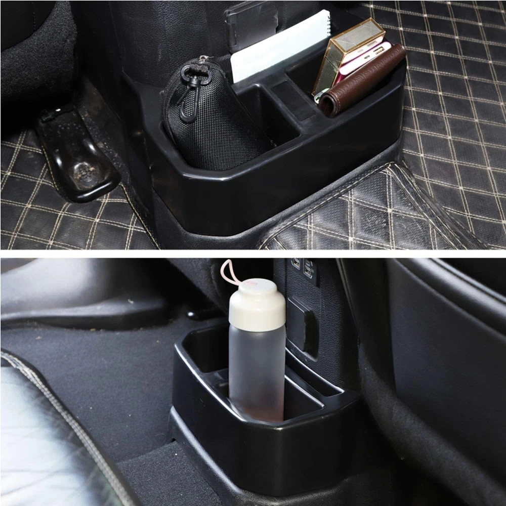 ABS Car Rear Seat Water Cup Holder Mount Storage Box Organizer for Jeep Wrangler JL 2018-2023 Interior Accessories