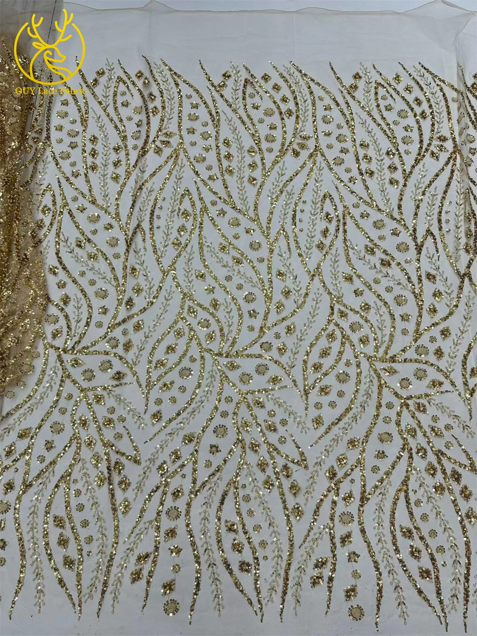 Schwarzer Afrikanischer Pailletten-Perlen-Spitzenstoff 2026 Modischer Nigerianischer Pailletten-Tüll-Spitzenstoff für Hochzeitskleider 5 Yards – Detail 19