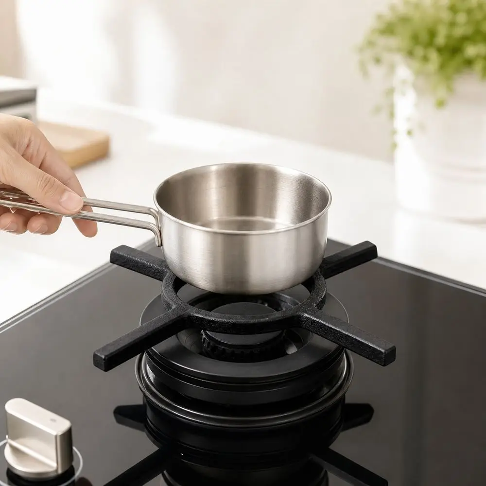 Gas Stove Pan Support Cookware Reducer Ring Cast Iron Grooved Feet Pot Support Rack Four-Arm Structure Anti-Slip