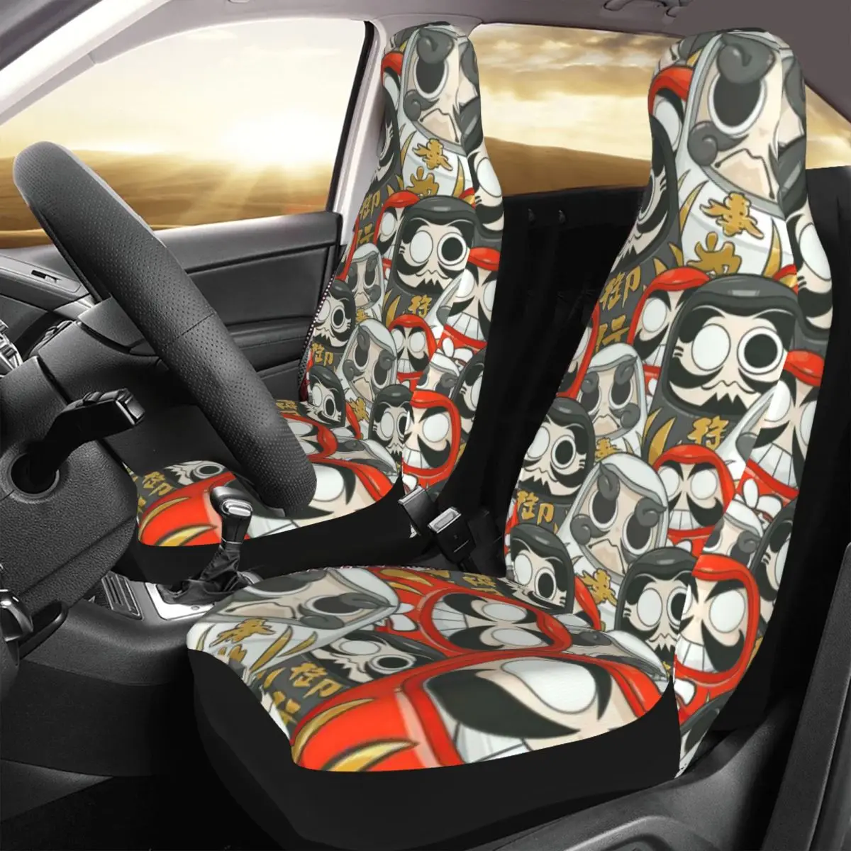 

Daruma Daruma Car Seat Cover Custom Printing Universal Front Protector Accessories Cushion Set