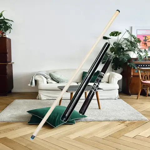 Portable Billiard Pool Cue Hardwood Three Piece Jump Break Stick for Beginner Adults and Enthusiast Training