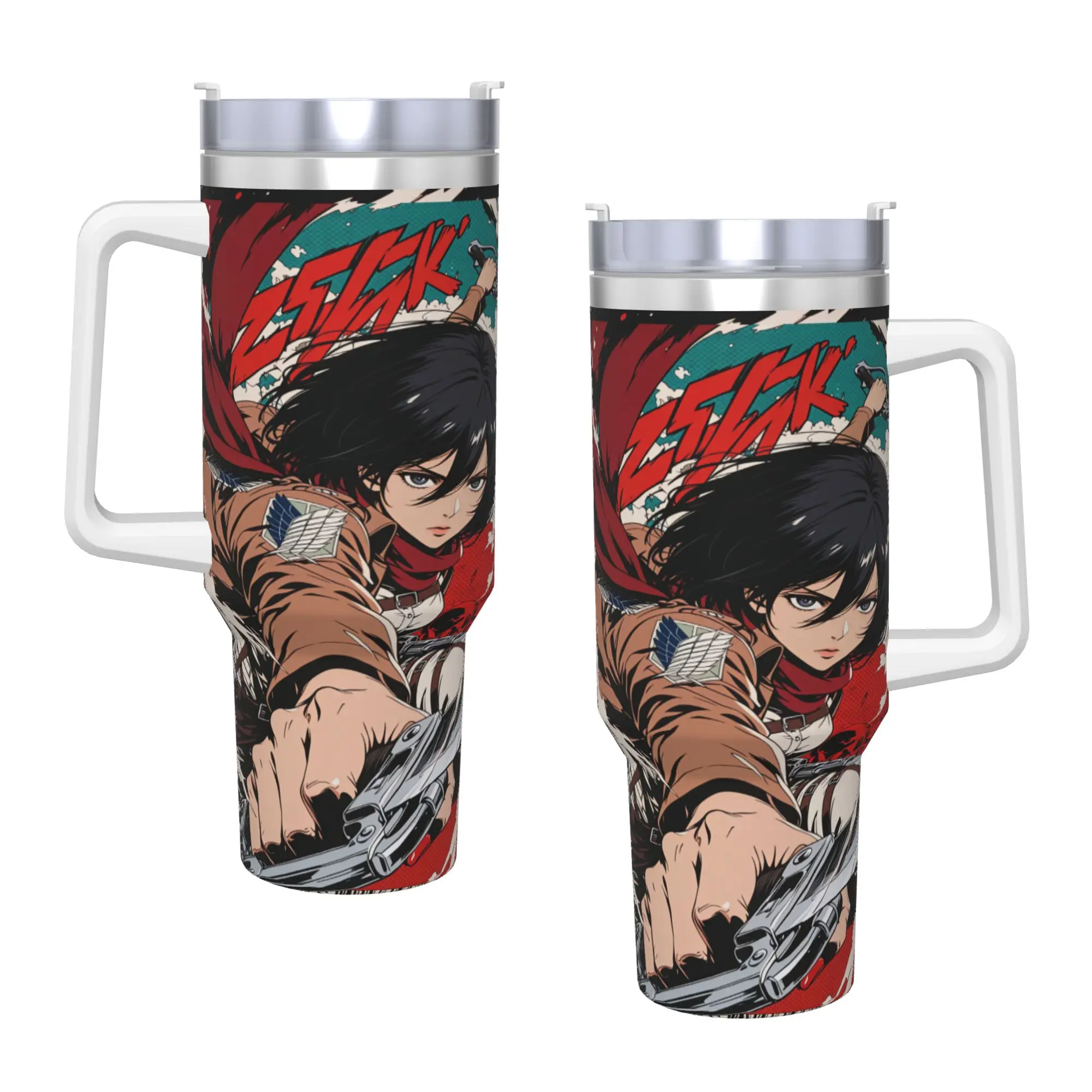 Attacks On Titans Anime Tumbler  Cold Drink Water Bottle Portable Stainless Steel Thermal Cups Custom Beach Mugs Cup