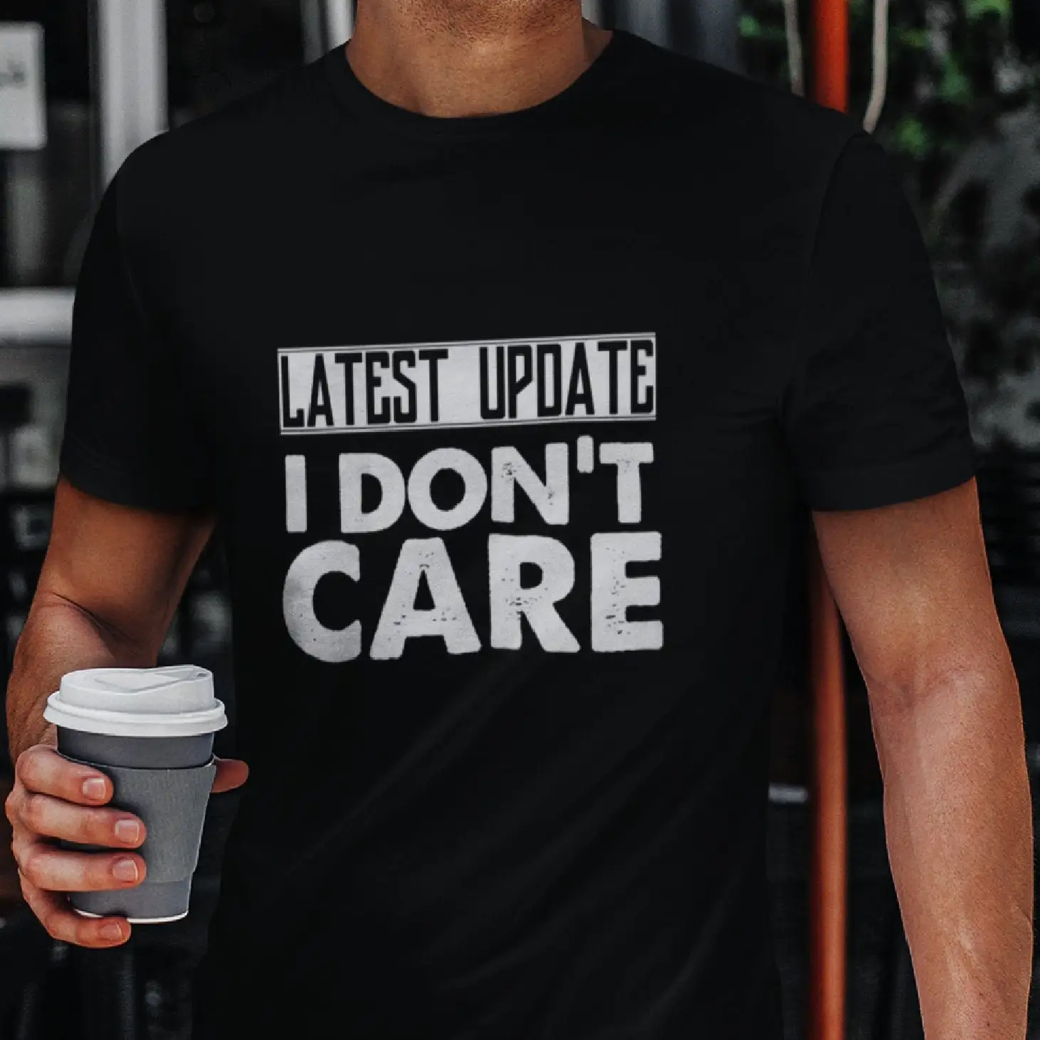 Funny Mens T Shirt for Men Sarcastic Novelty Saying Offensive Latest Update I Don't Care