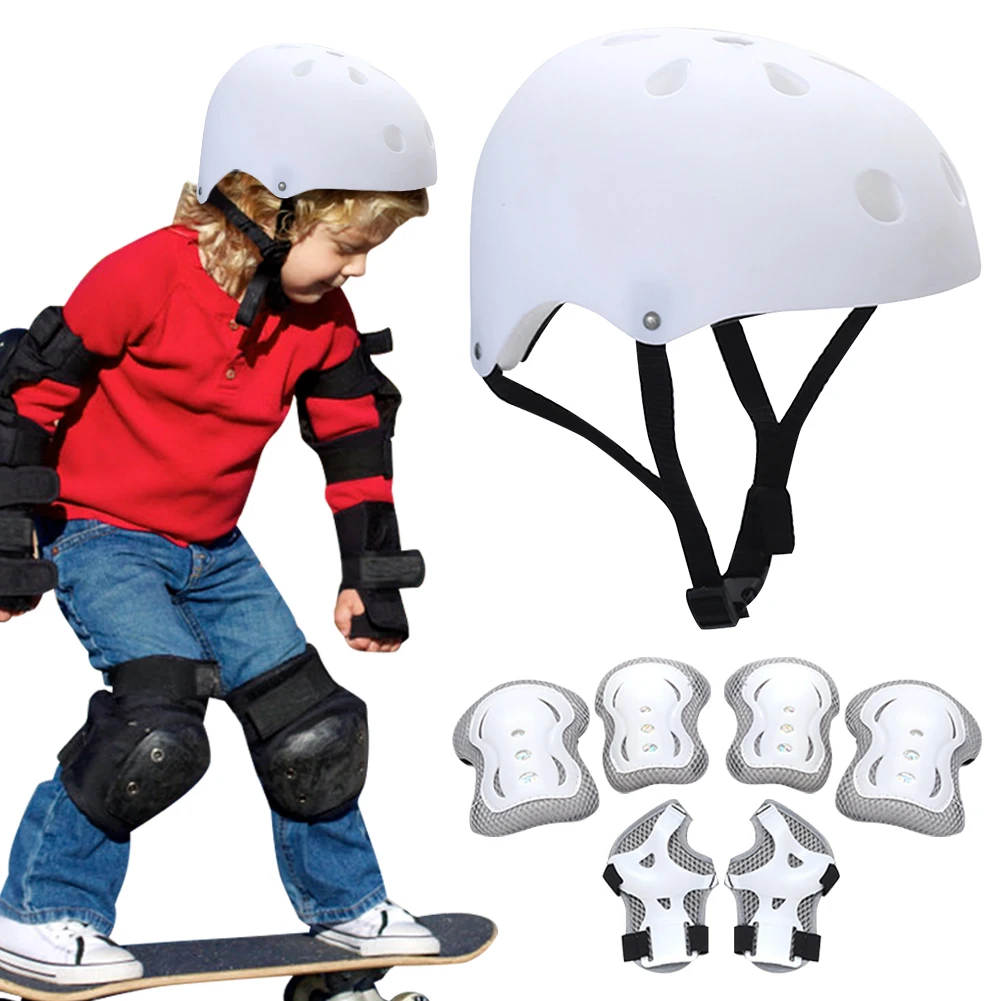 7Pcs/Set Childrens Riding Helmets Knee Elbow Protective Gear Set Kids Skateboard Scooter Helmet Set Anti Drop Equipment