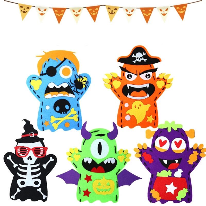 DIY Hand Puppet Kits for Children Beginners Interactive Handicraft Party Supplies & Accessories for Creative Halloween C