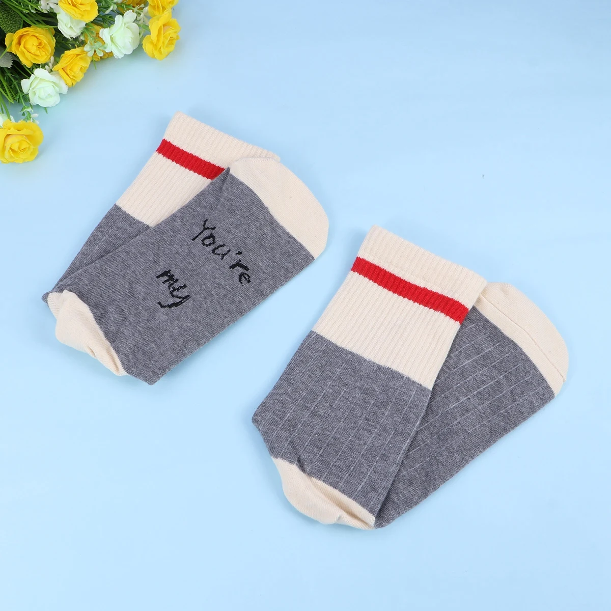 

Creative Letters Socks High Quality Breathable No Fading Water Cleaning Middle Tube Delicate Workmanship Gifts Valentine