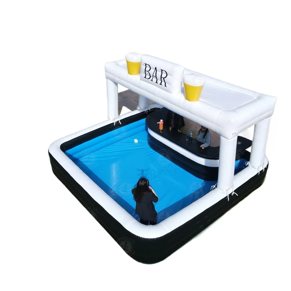 

Premium Backyard Inflatable Pool Bar with Air Seats, Multi-Adult Pool