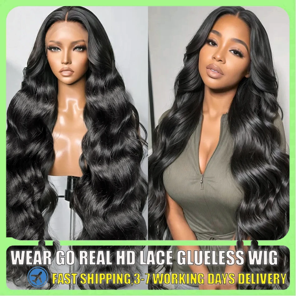 360 Body Wave Lace Front Human Hair Wig 13x6 Hd Lace Frontal Wig 40 inch Transparent 4x4 Glueless Preplucked Brazilian Hair Wigs