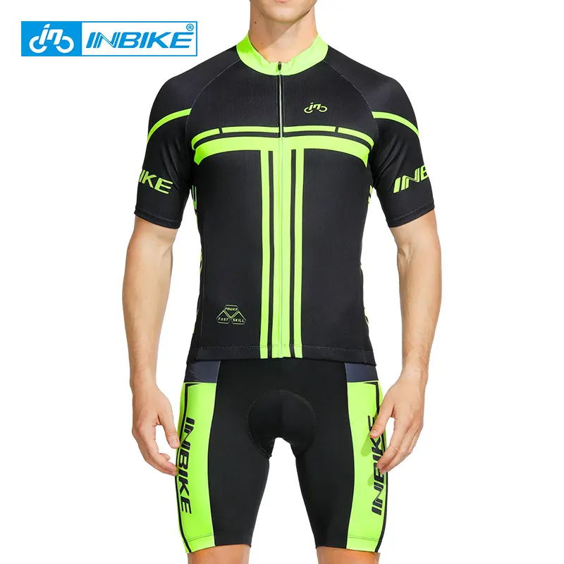 Inbike Sommer Herren Radsport-Sets Fahrrad bekleidung Fahrrad Trikot Shorts Mann atmungsaktive MTB Mountain Racing Shirts mit 3 Taschen