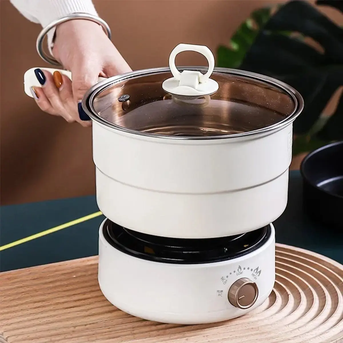 PROFESSIONAL USE ElectricCooker CookingPot Foldable Hotpot 1.6L Portable Multi Cookers Split Type Rice Cooker Frying Pan HomeTra