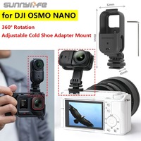 Sunnylife 360° Rotation Adjustable Cold Shoe Mount for DJI Osmo Nano Holder Adapter Bracket For Camera Hot Shoe Adapter Parts
