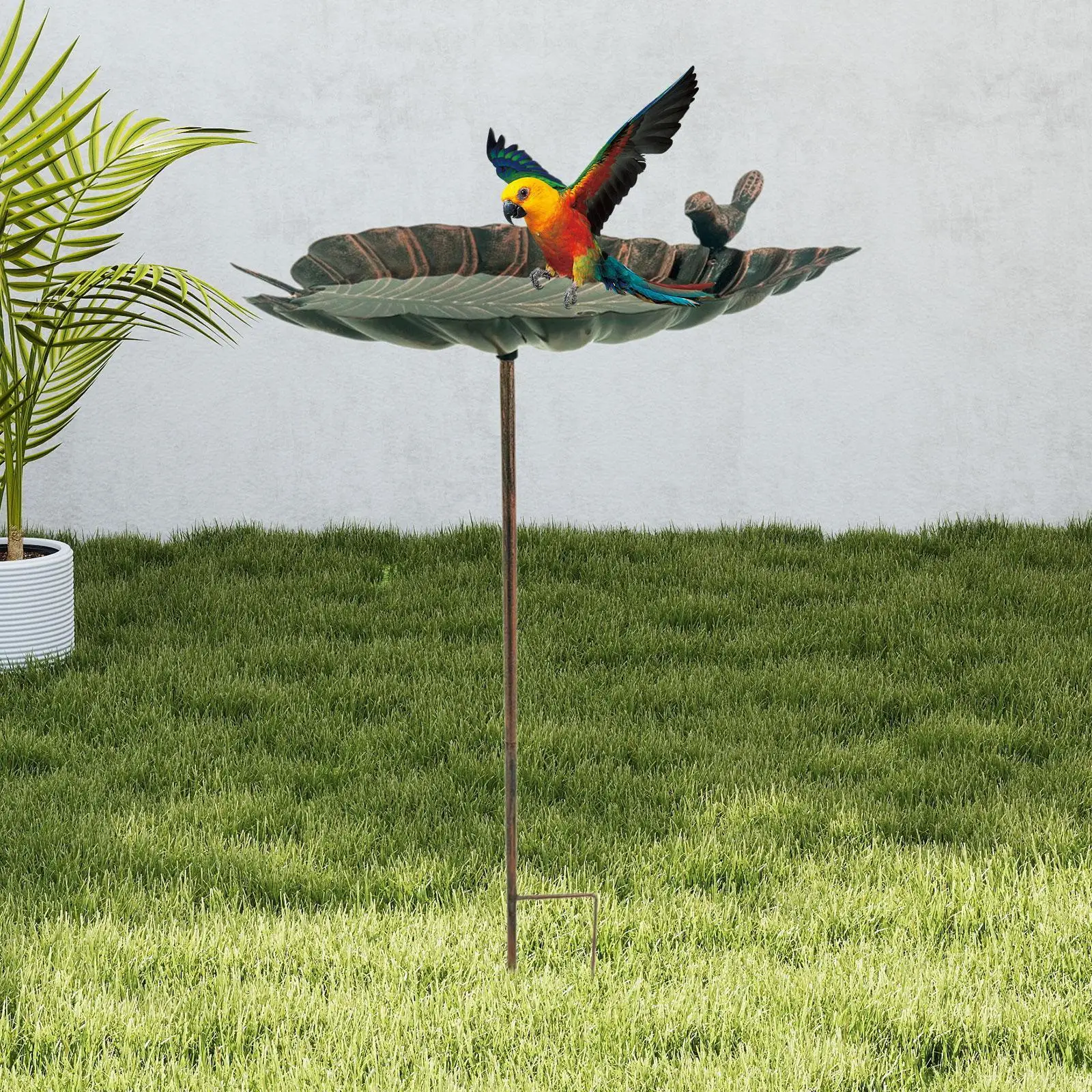 

Bird Baths for Outdoors,Bird Feeder,Decorative Garden Metal Bath Birdfeeder with Metal Stake for Backyard
