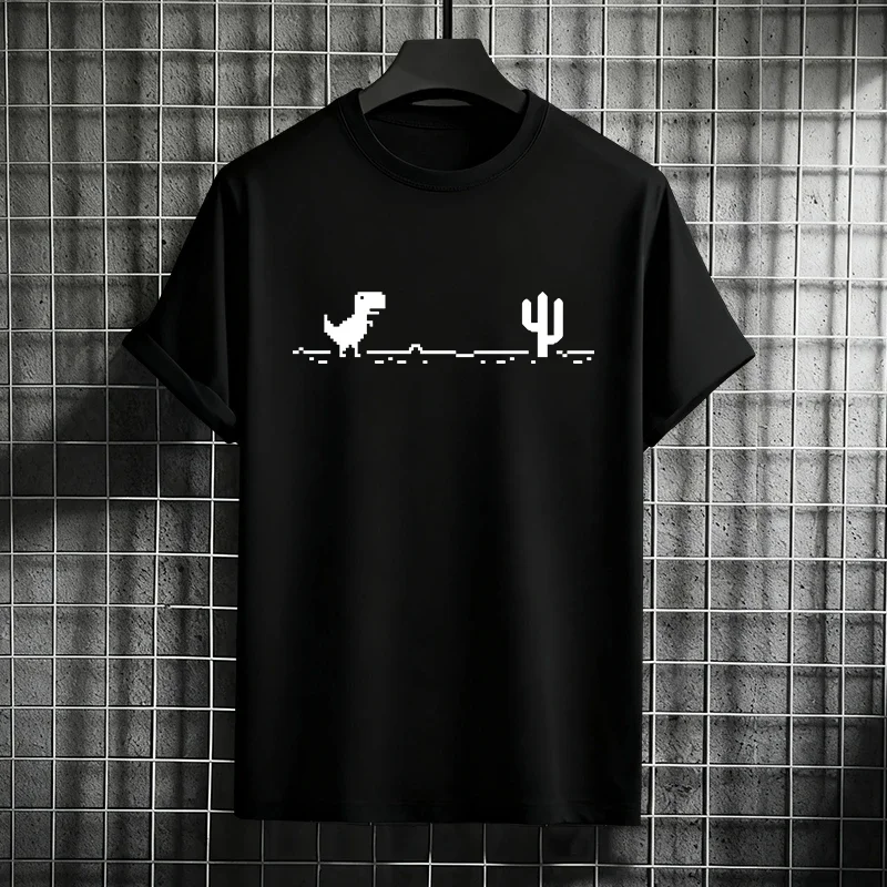 T-Shirt mit Buchstaben-Print, 100% Baumwolle, Herren Sommer 2026, Locker geschnitten, Kurzarm, Hochwertig, Atmungsaktiv, Lässig, Alltag, Outdoor, Jogging, Schlichtes T-Shirt