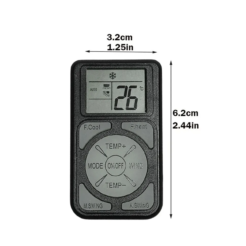 Mini controle remoto universal a/c com botões fluorescentes painel de controle remoto de ar condicionado