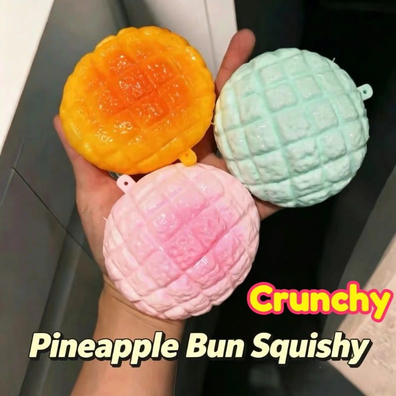 Food-Shaped Stress Ball Pineapple Bun Squishy Toy Moldable Bounce Squeeze Ball