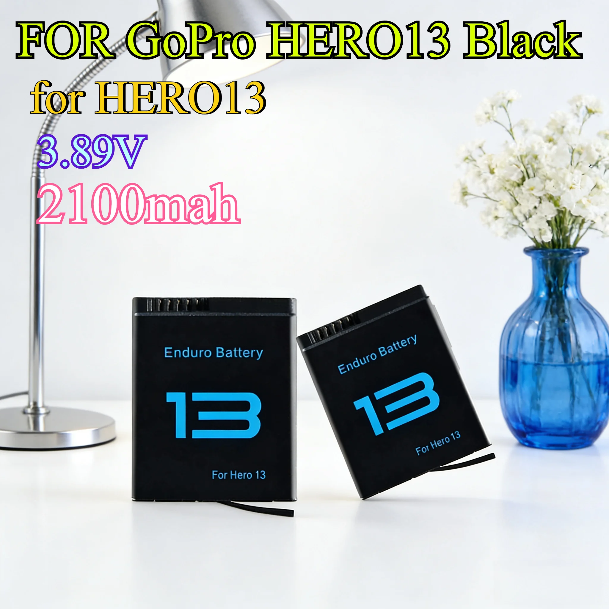 

2100mAh Replacement Battery for GoPro HERO13 Action Camera Li-ion Power Compatible with HERO 13 Black Waterproof Sports Camera