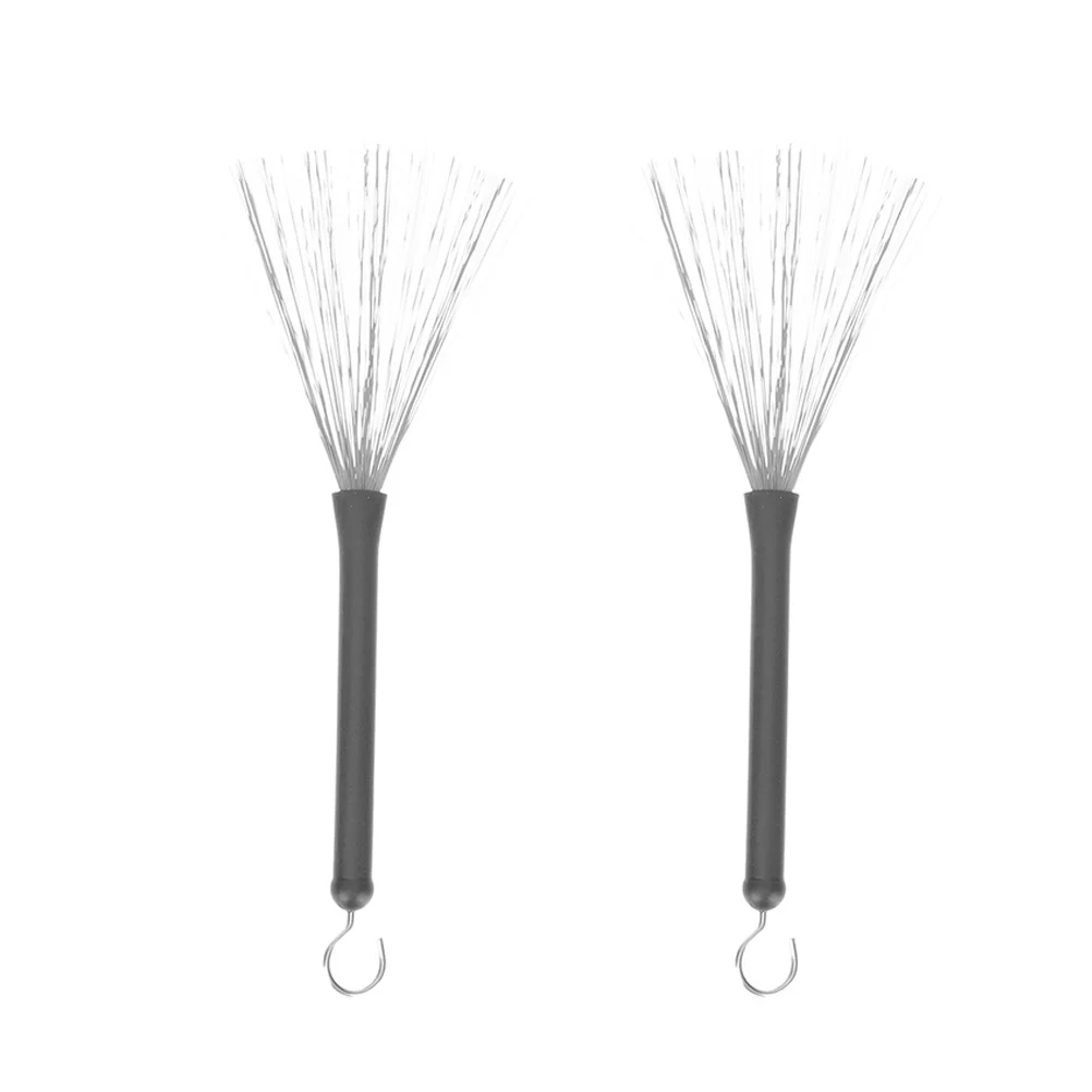 

2pcs Drum Brush Stainless Steel Wire Retractable Rubber Handle For Jazz Drum Practice Performance Percussion Accessory