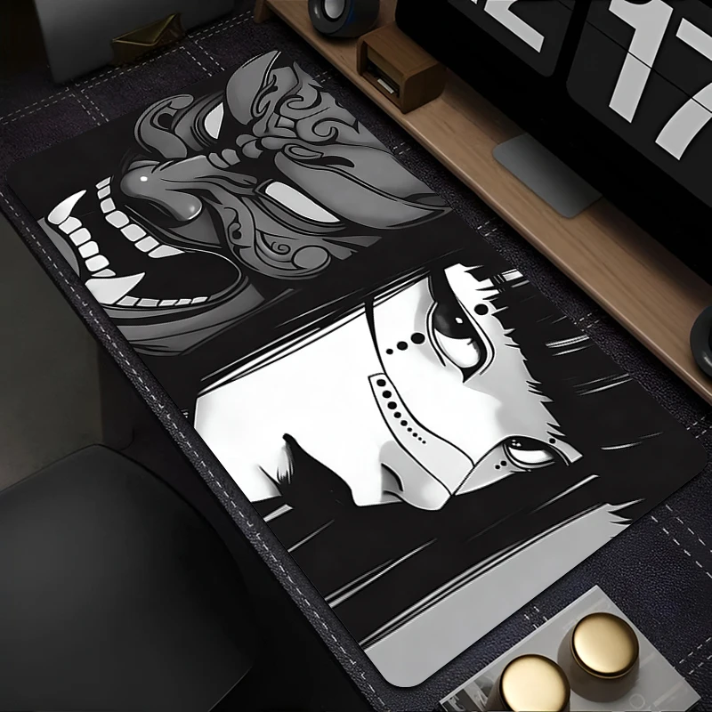 1PC Mouse Pads For Desk Gaming Mousepad Devil Oni Mask Keyboard Pad With Stitched Edges Non-Slip Rubber Base Extended Mouse Mat