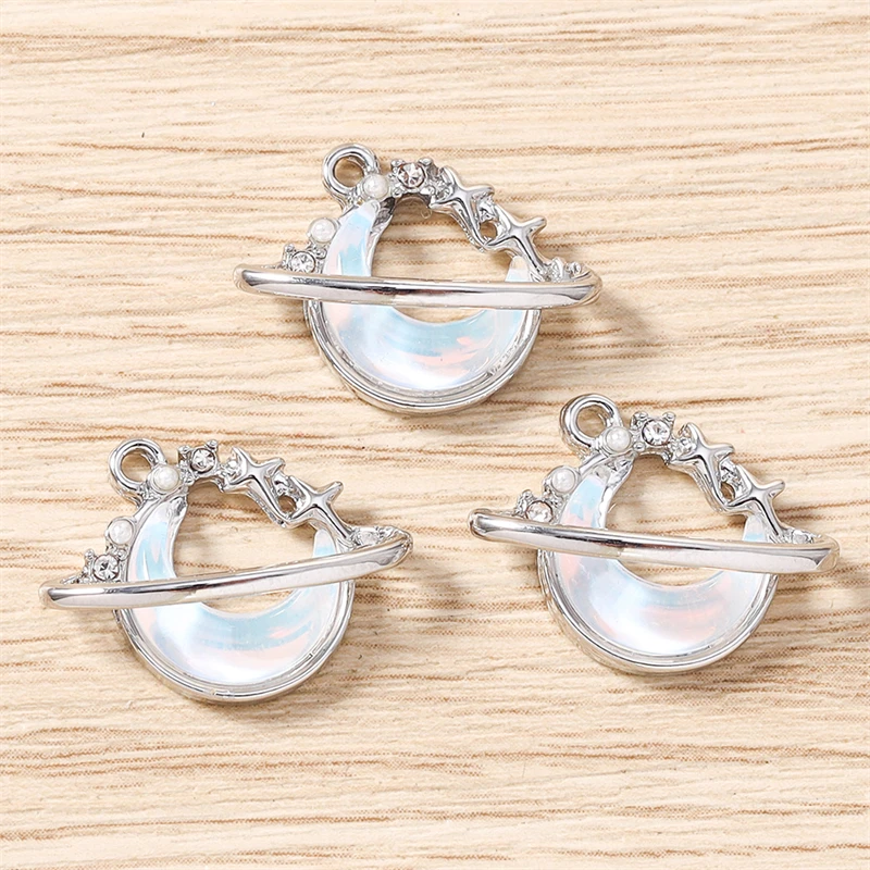 5 Stück 20x15mm Niedliche Kristallmond-Anhänger Passend für Halsketten, Ohrringe, Armbänder, DIY Handgemachtes Kunsthandwerk, Schmuckherstellungszubehör – Detail 9