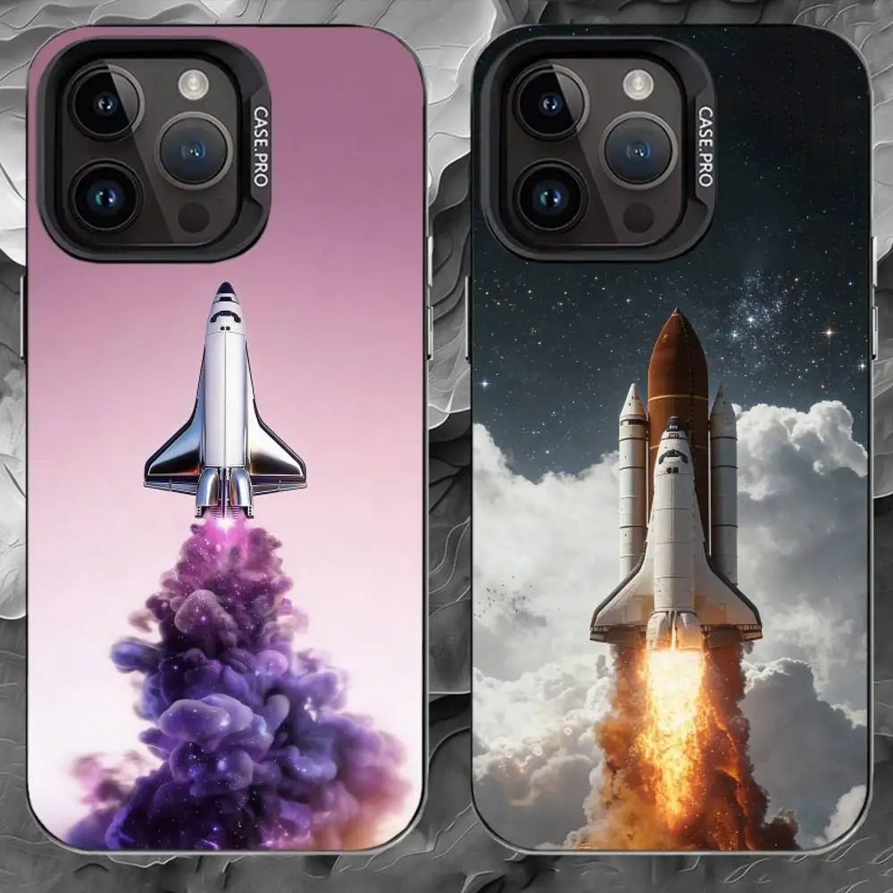 

S-space plane Phone Case For iPhone 17 16 15 14 13 12 11 Pro Max Plus Silver Matte Black Cover