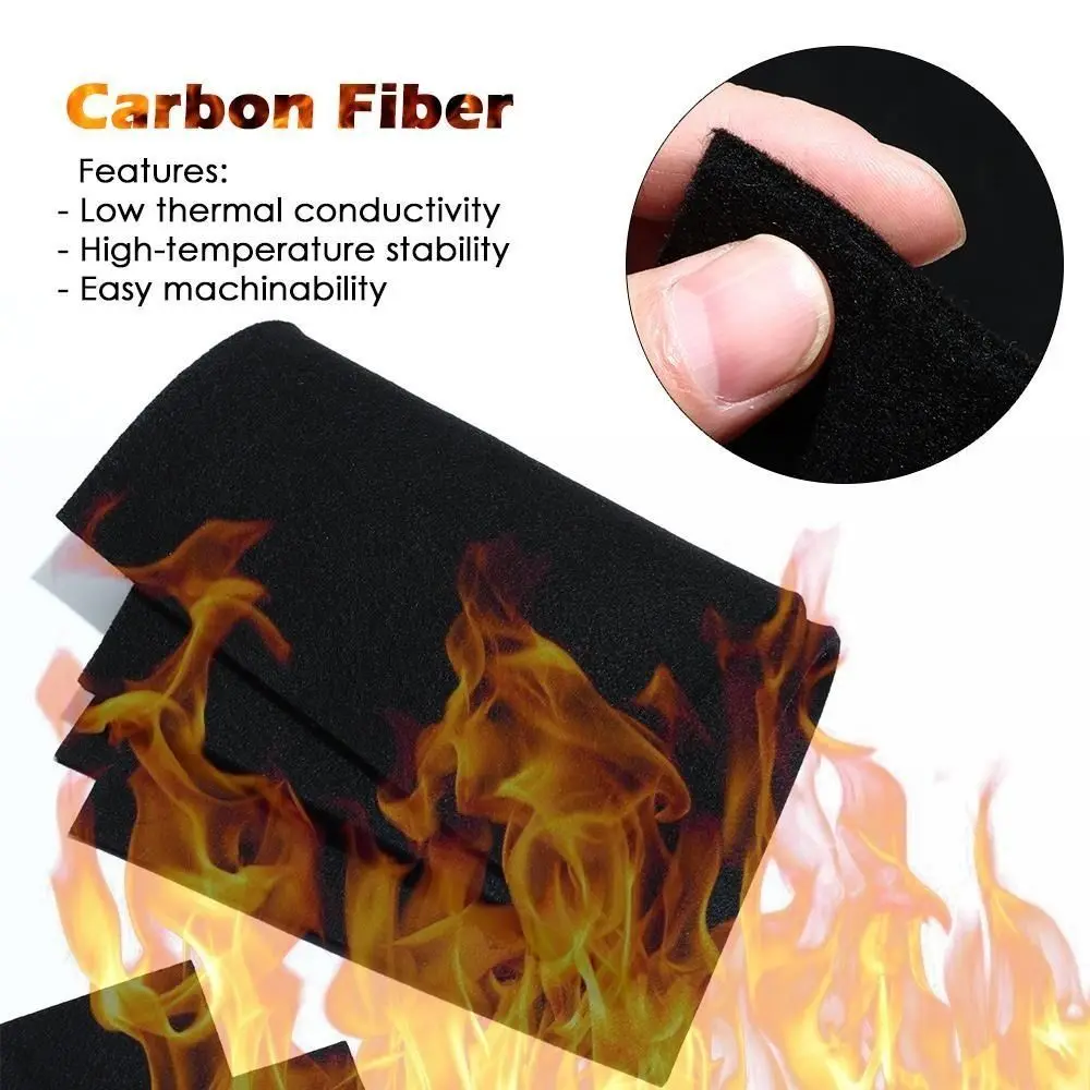 Black Carbon Fiber Felt Fireproof Felt Torch Shield Mat Flame-retardant High-temperature Resistant Soldering Protective Pad