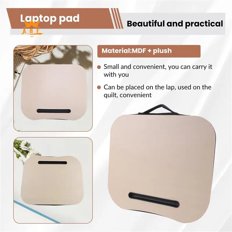 A08E-Desk Bed Cushion Knee Lap Handy Computer Reading Writing Table Tablet Tray Cup Holder Laptop Stand Cushion Desk Office Lapt
