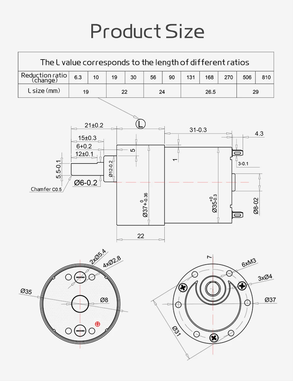 JGB37-3530 12/24V DC Getriebemotor 37mm Vollmetallgetriebe 4-1600 U/min Getriebemotor mit hohem Drehmoment und Exzenterwelle – Detail 1