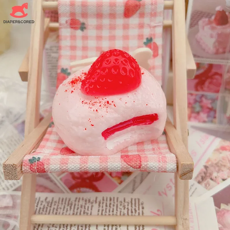 Strawberry Cake Food Play Food Soft Squeeze Toys for Kids Food Sets Tpr Decompressing Pinch Funny Vent Stress Game Play Gifts