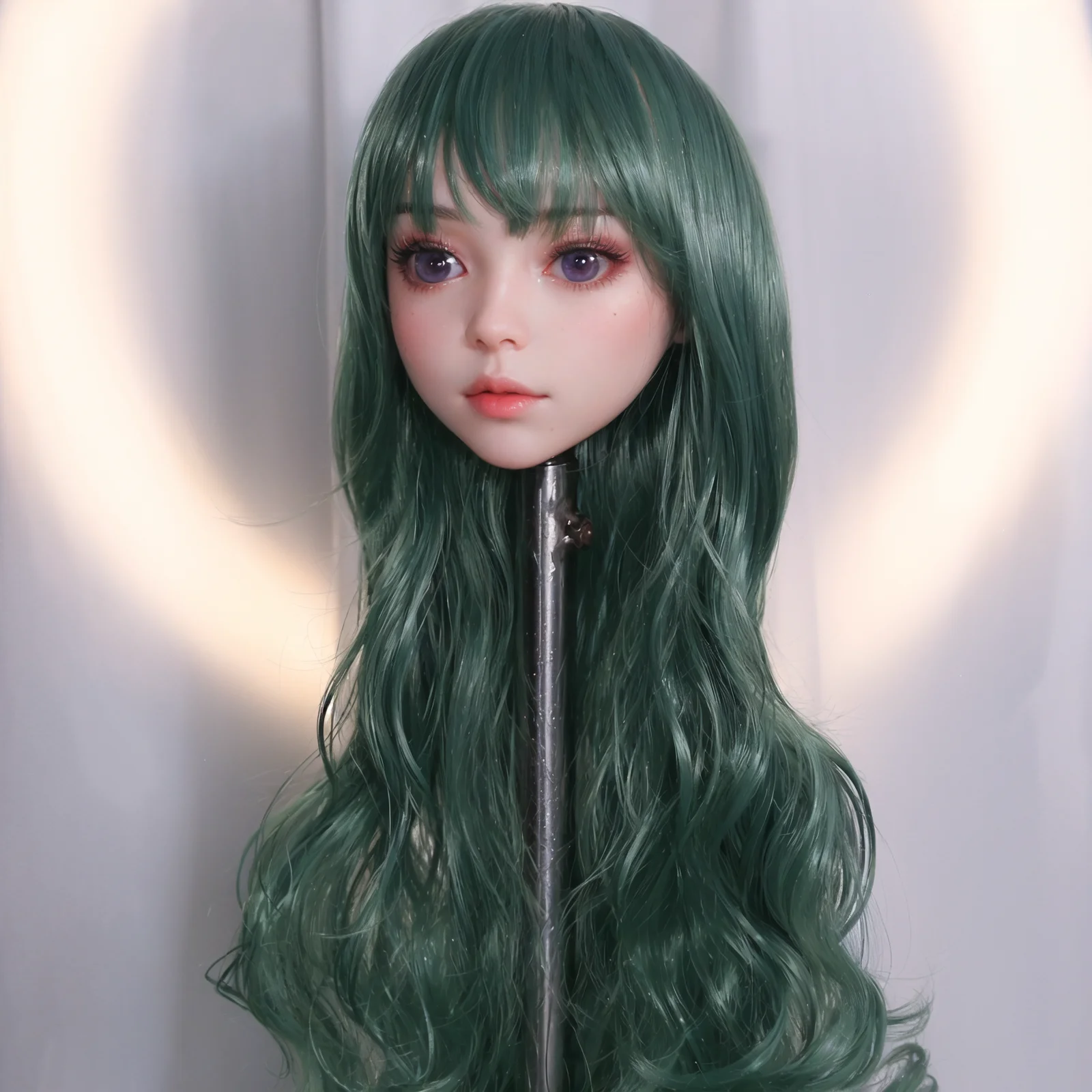 نموذج رأس بشري للبالغين من الجنسين مع واجهة لولبية M16، بما في ذلك الشعر المستعار المطابق للتلاميذ