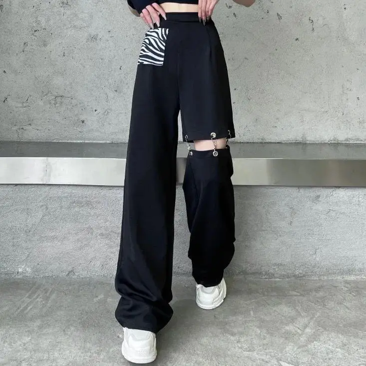 

Hot Girl Design Casual Women's Thin Straight-leg Loose New High Street Wide-leg Pants