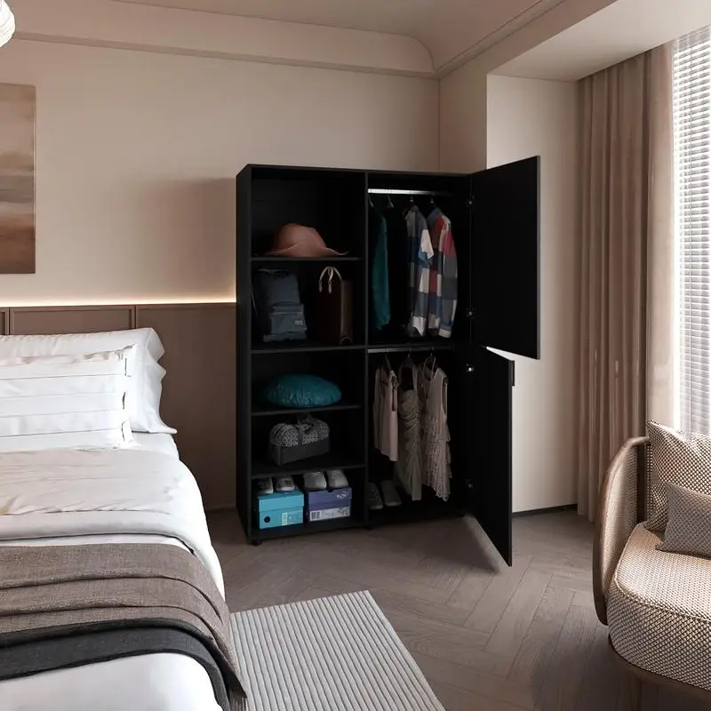 Armoire à 2 portes avec rangement ouvert – Design moderne et élégant pour l'organisation de la chambre à coucher et une utilisation efficace dans l'espace