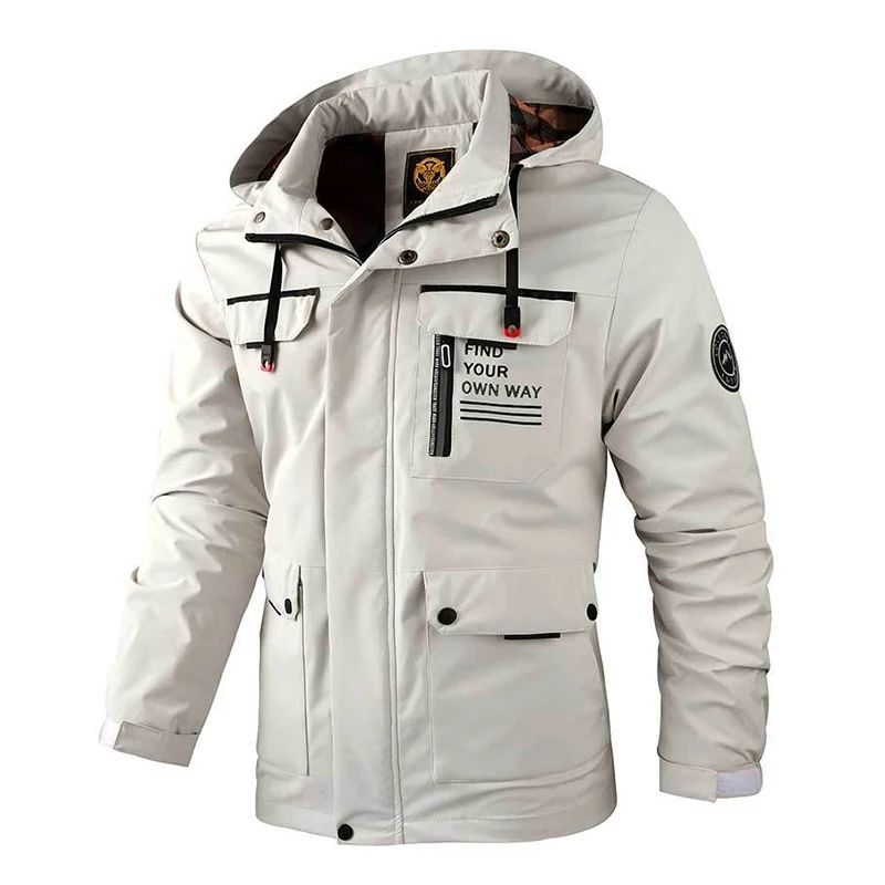 Blusão casual masculino com capuz, casaco impermeável exterior macio, roupas quentes de inverno, plus size, moda homem