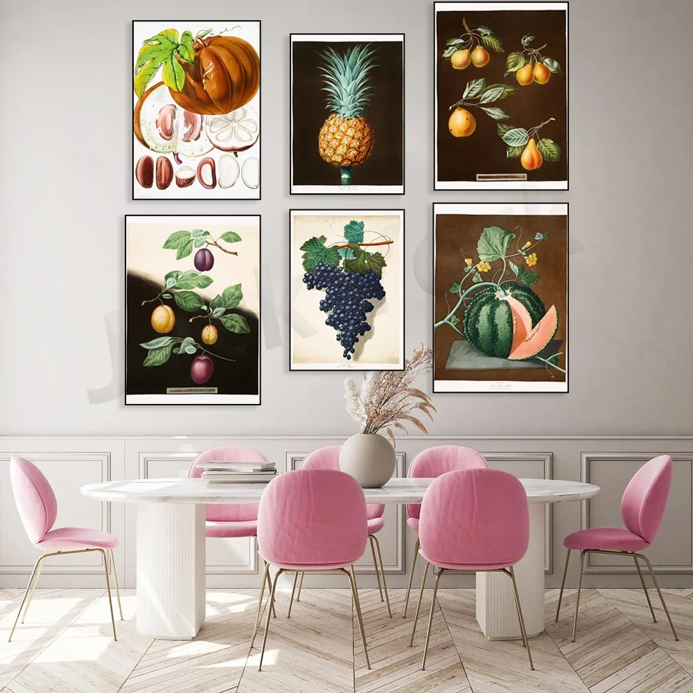 Kitchen Art Prints - Vintage Posters - Fruit Antique Old Pictures - Vintage Wall Canvas Decor