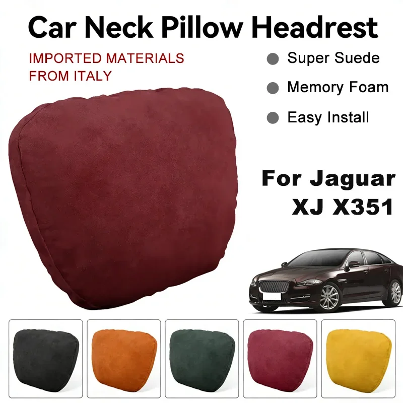 

Italy Suede Car Neck Rest Pillow For Jaguar XJ X351 Seat Head Neck Support Cushion Auto Interior Accessories