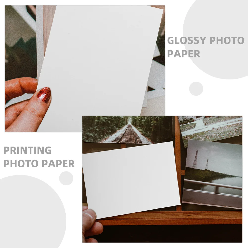 100Pcs Inkjet Glossy Photographic Paper Fast Drying Waterproof High Definition Print Results Office Home Printing Needs