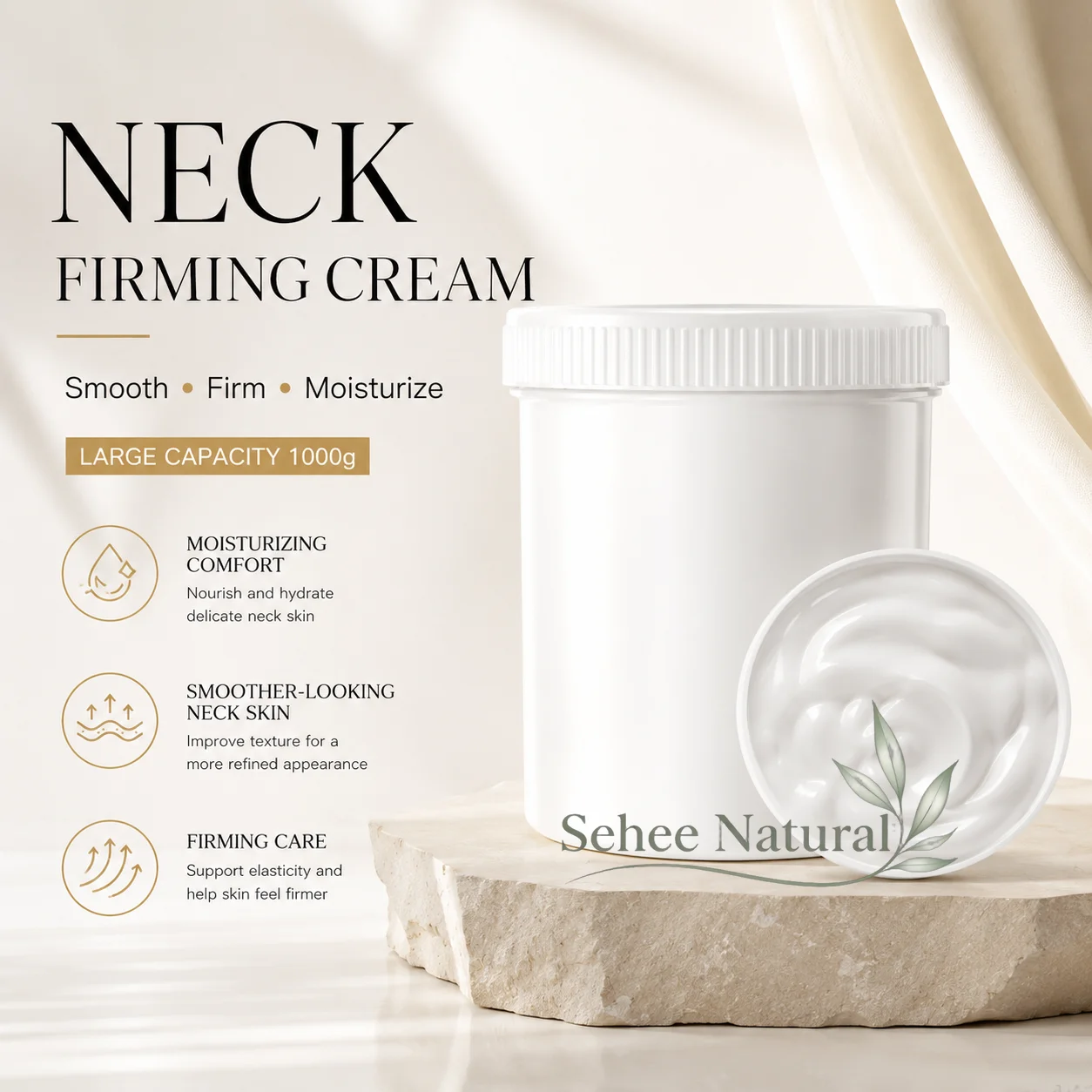 Neck Firming Cream 1000g  Moisturizing Massage Cream for Dry Rough Neck Skin Smoothing Elasticity Support Salon Skin Care