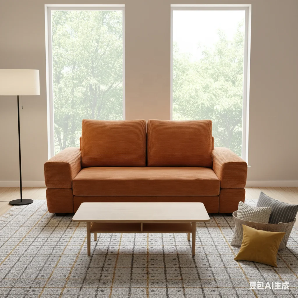 

#Modern Corduroy 2 Seater Convertible Sofa Bed Comfortable Loveseat for Living Room Bedroom Apartment Small Space Saving Decor