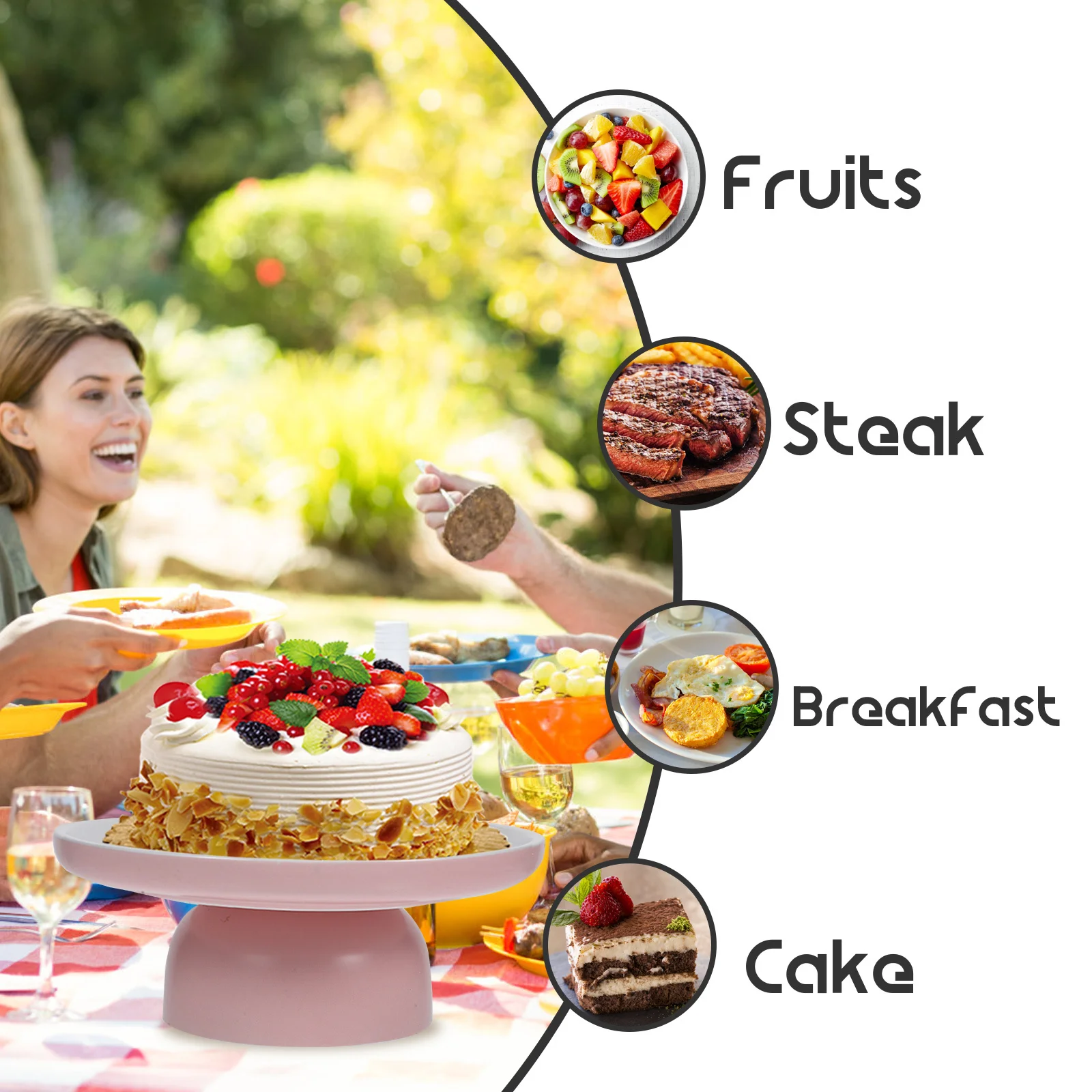 

Porcelain Fruit Serving Plate Footed High Cake Stand Dessert Snack Dish Vintage Ceramic Fruit Tray Stable Weighted Base Polished