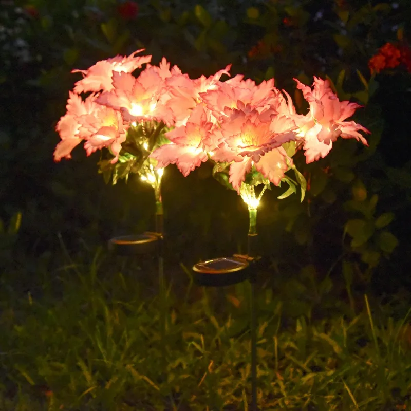 Solar Lights Outdoor Garden Decor Golden Phoenix Orchid Ligts Waterproof Solar Outdoor Lamp Decorative Lights for Path Garden