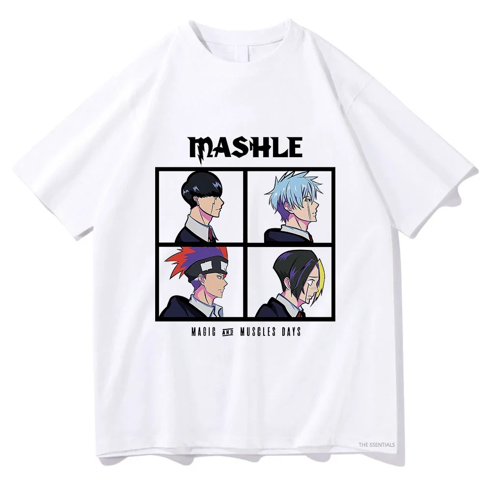 Burnedead Mash Graphic Printed T Shirt Anime Mashle Magic And Muscles 100% Cotton Tshirt Men Casual Loose Prevalent T-shirts