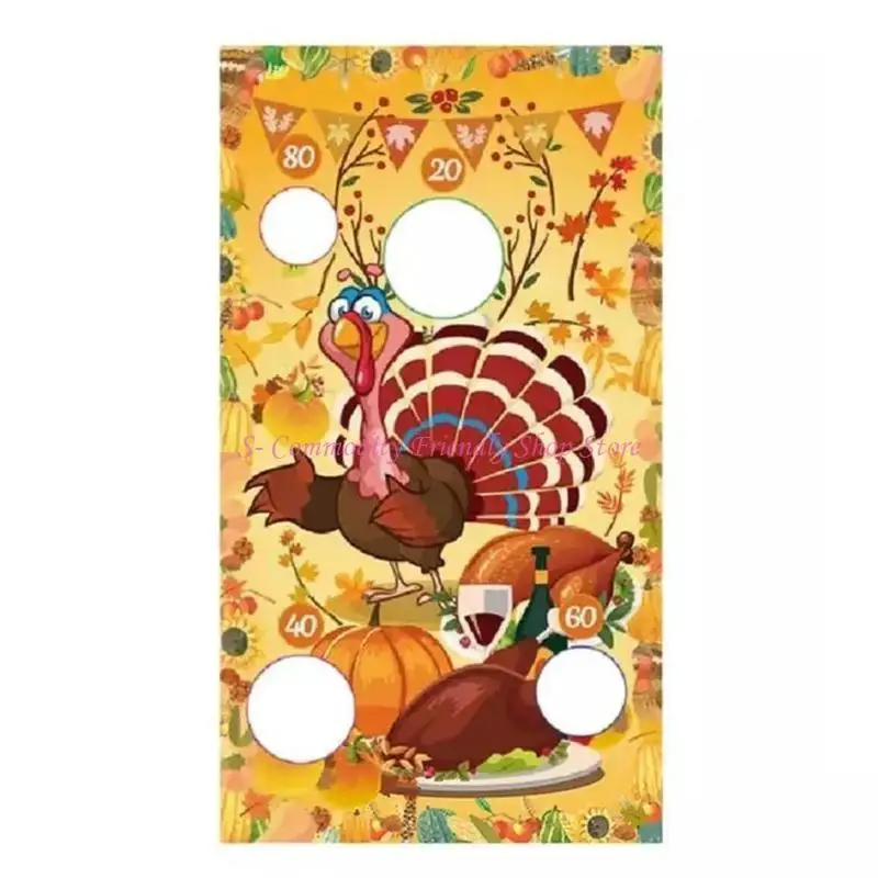 85AE Carnival for Banner Thanksgiving Pattern Party Supply Bean Bag Toy for Family