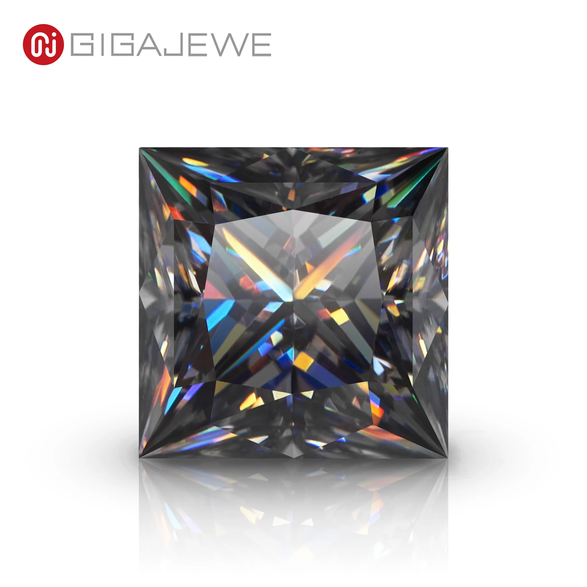 

GIGAJEWE Moissanite Manual Cutting Grey Princess Premium Gems Loose Diamond Test Passed Gemstone For Jewelry Making Customizable