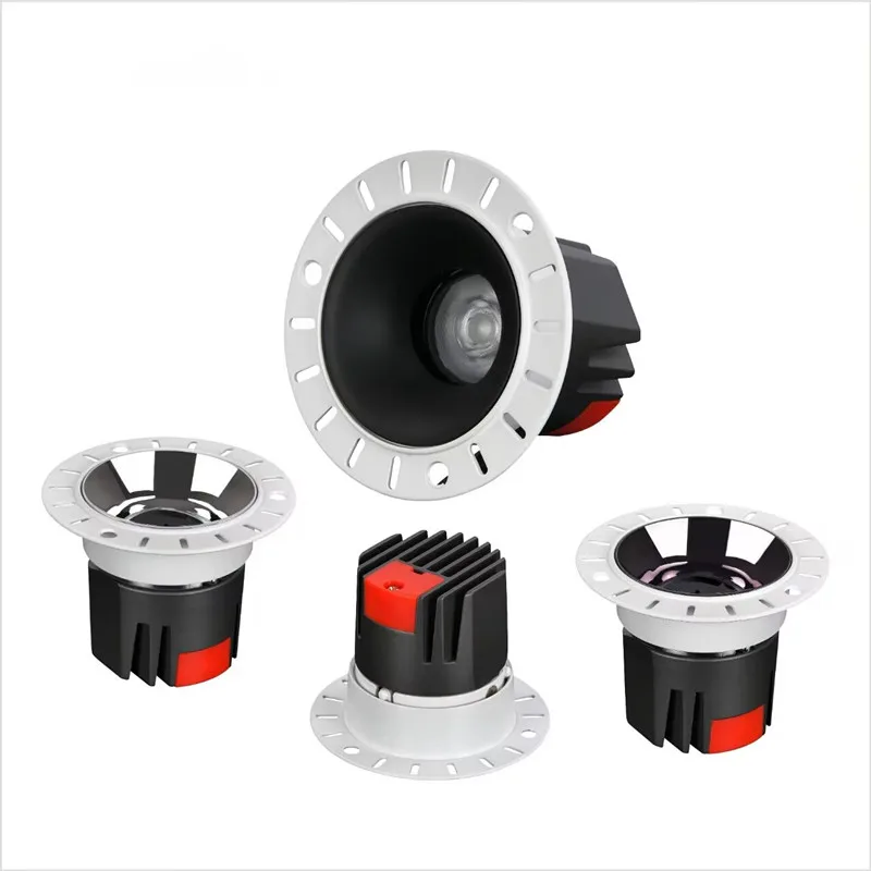 New LED COB spotlight with frameless anti glare and no main light design, embedded ceiling light with narrow frame