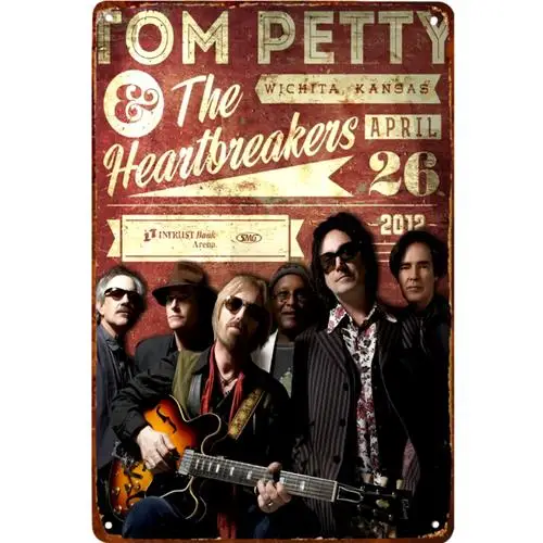 Vintage Tom Petty and the Heartbreakers Metallschild 2012 Konzert Rock & Roll