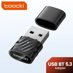 Toocki Bluetooth 5.3 USB Adapter Dongle Adapter For Laptop Speaker Wireless Mouse Keyboard Music Audio Receiver USB Transmitte