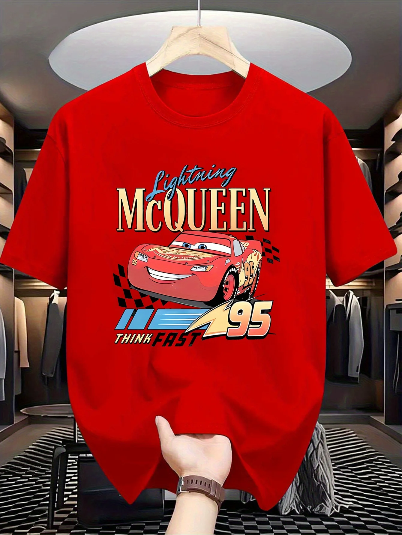 

Футболка мужская Disney Cars Lightning McQueen женская хлопковая футболка повседневный топ унисекс летняя уличная одежда большого размера с коротким рукавом дышащая